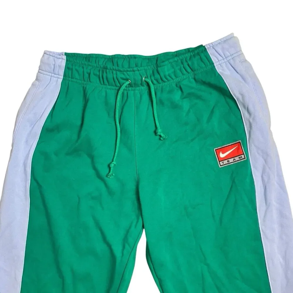 Nike Sweatpants WMNS XL Green Colorblock Tapered Fleece Sporty Swoosh Activewear